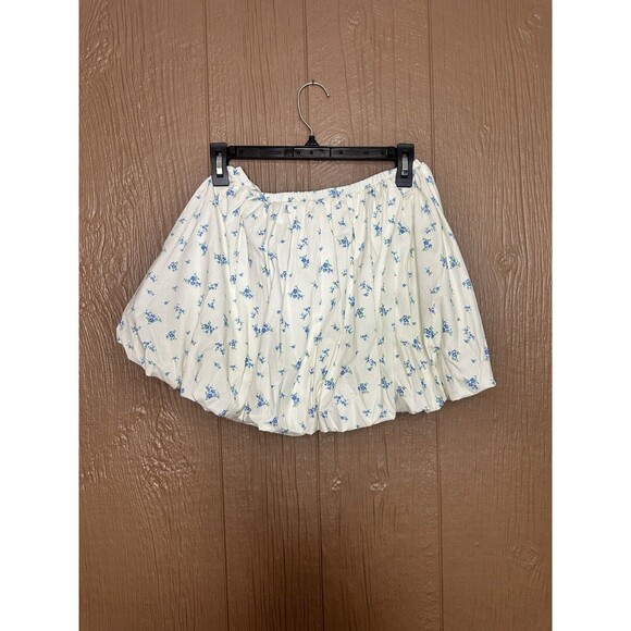 NWT See You Monday Floral‎ Bubble Skirt Size Medium Blue White Southern Grandma - Picture 5 of 5